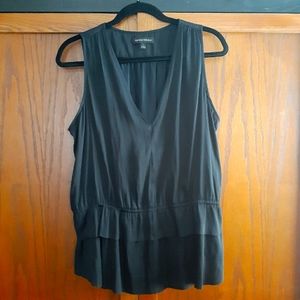 Banana Republic black ruffle sleeveless top